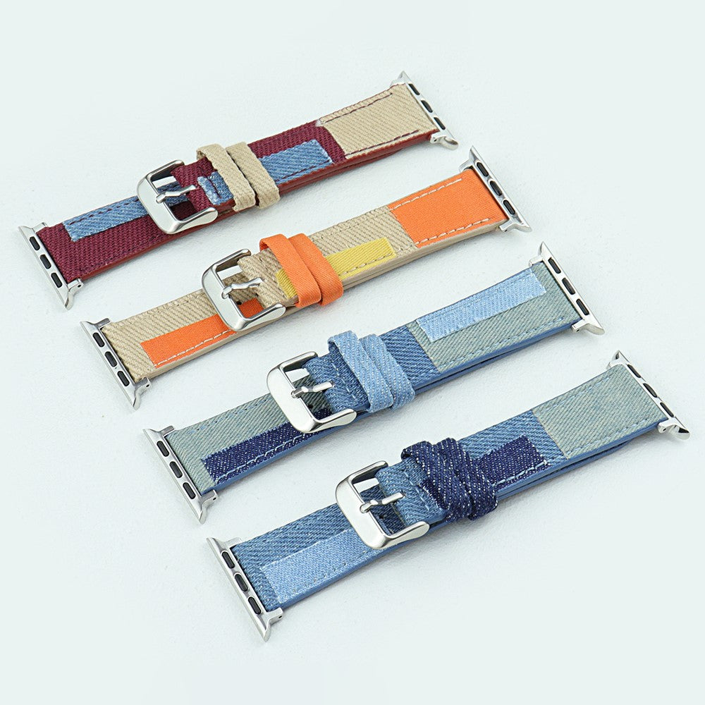 Nydelig Metal Og Nylon Universal Rem passer til Apple Smartwatch - Rød#serie_4