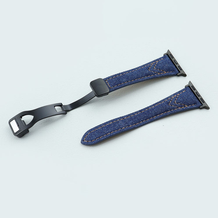Rigtigt Cool Metal Og Nylon Universal Rem passer til Apple Smartwatch - Blå#serie_1