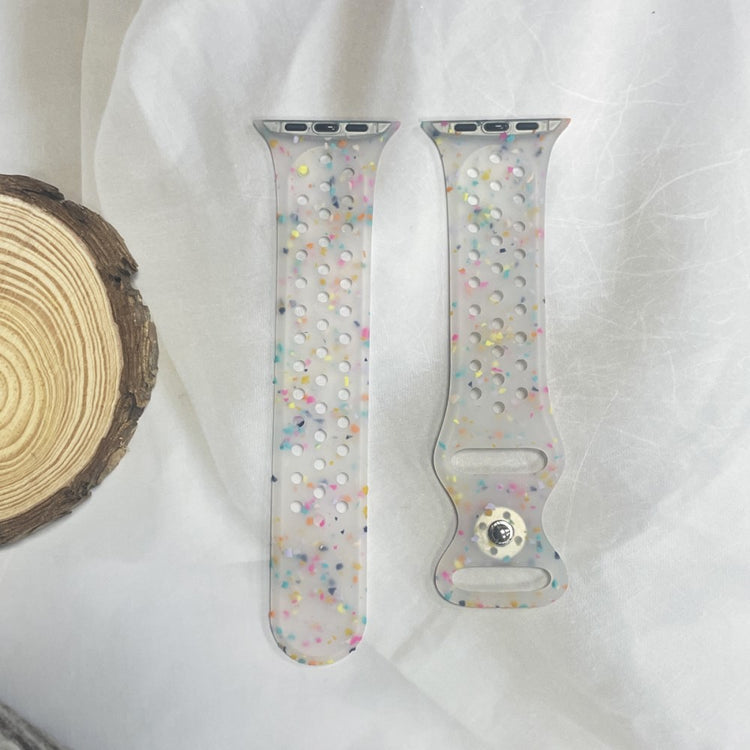 Mega Slidstærk Silikone Universal Rem passer til Apple Smartwatch - Gennemsigtig#serie_5