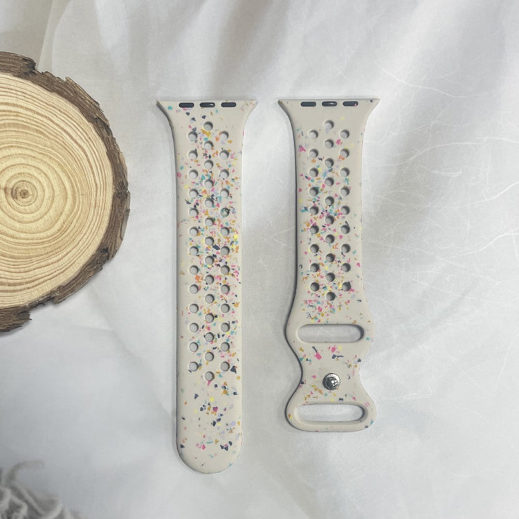 Mega Slidstærk Silikone Universal Rem passer til Apple Smartwatch - Hvid#serie_6