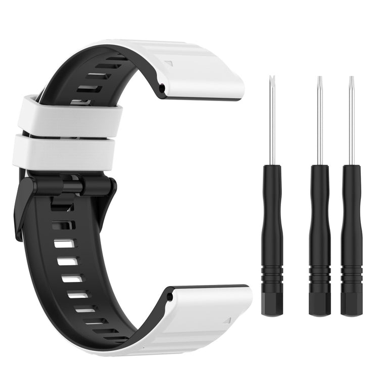 Solid Silikone Universal Rem passer til Garmin Smartwatch - Hvid#serie_2