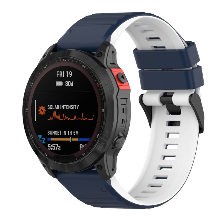 Solid Silikone Universal Rem passer til Garmin Smartwatch - Blå#serie_10