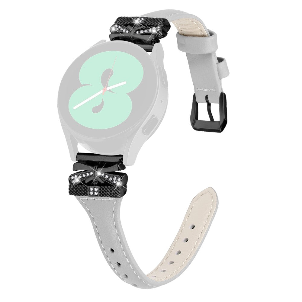 Super Holdbart Kunstlæder Universal Rem passer til Samsung Smartwatch - Sølv#serie_1