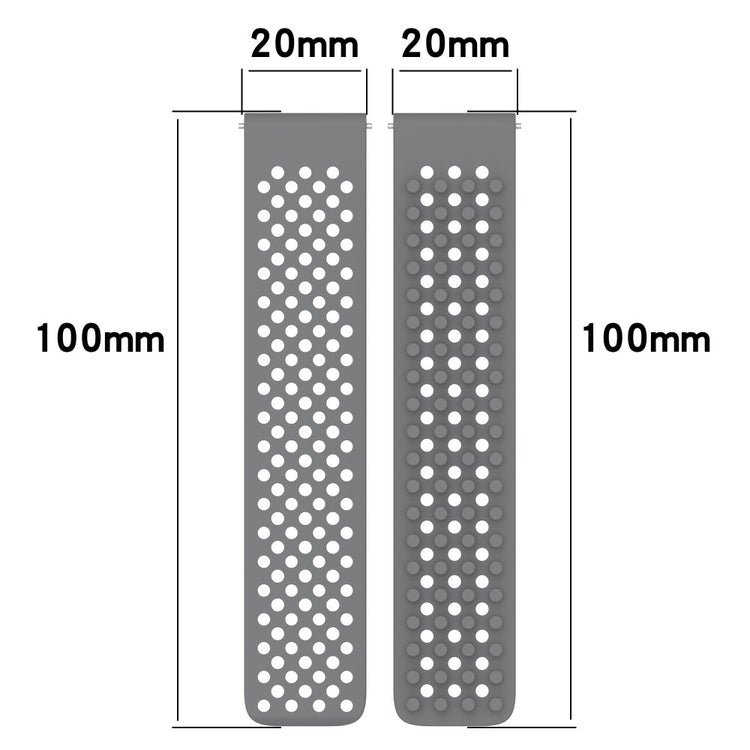 Garmin vivoactive 5 / GarminActive 5 / Venu Sq 2 Silicone Watch Strap 20mm Breathable Watch Band - Black#serie_10