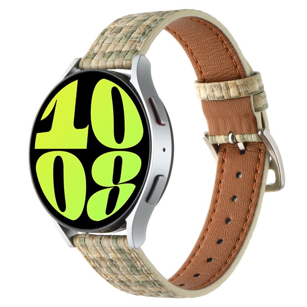 Garmin Active 5 / Samsung Galaxy Watch6 Classic 47mm 43mm Watch Band 20mm Braided Vegan Leather Wrist Strap - Light Green#serie_5