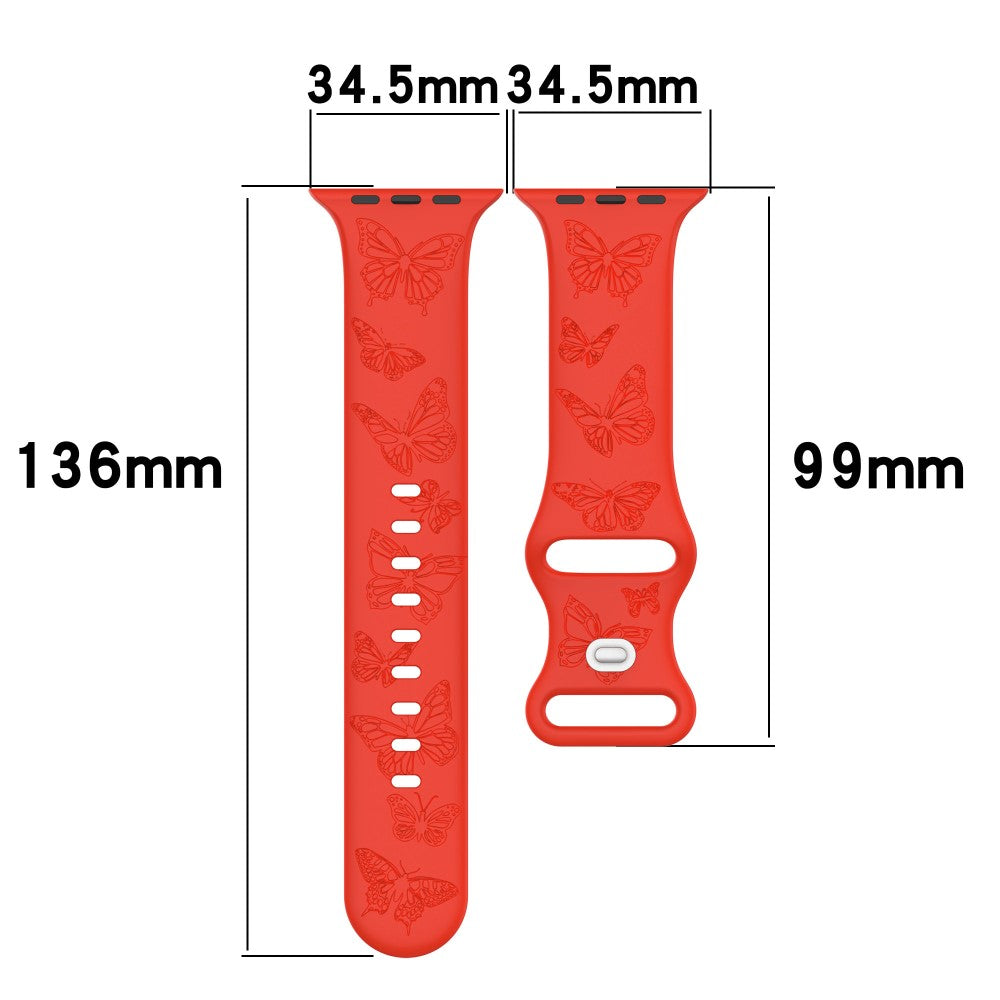 Apple Watch Series 41mm / 40mm / 38mm Watch Band Butterfly Silicone Strap - Pink#serie_13