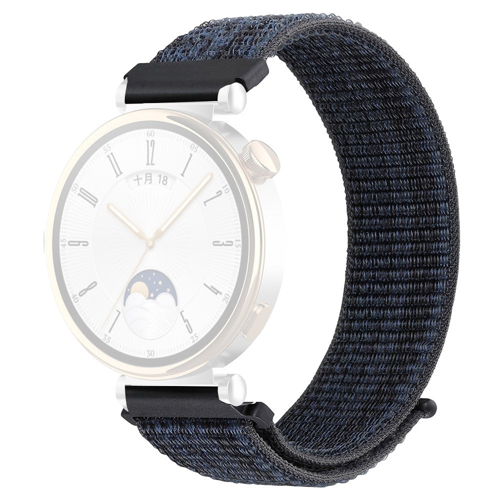 Huawei Watch GT 4 41mm / Garmin Venu 3S Nylon Watch Strap 18mm Sports Watchband - Black+Blue#serie_1