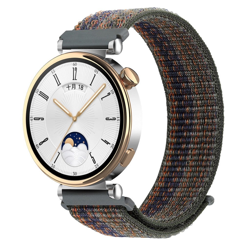 Huawei Watch GT 4 41mm / Garmin Venu 3S Nylon Watch Strap 18mm Sports Watchband - Dark Green+Orange#serie_2