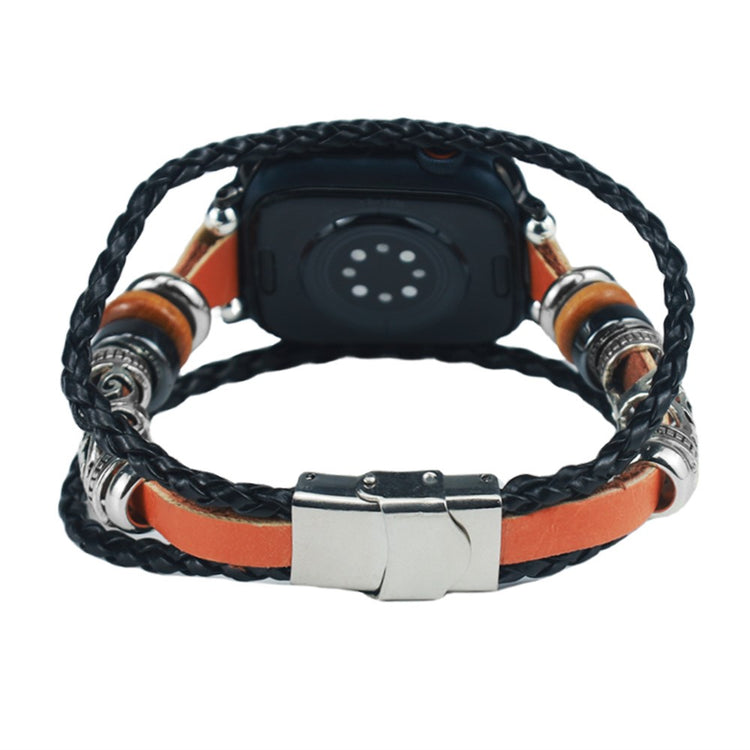 Apple Watch 49mm / 45mm / 44mm / 42mm Watch Band Ethnic Watch Strap - Brown#serie_2