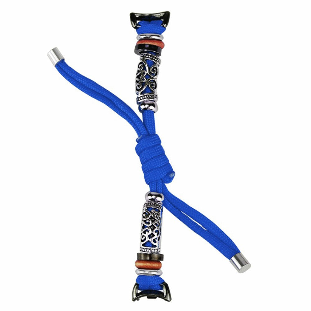 Xiaomi Smart Band 8 Beads Braided Watch Strap Adjustable Wrist Band Bracelet - Dark Blue#serie_8