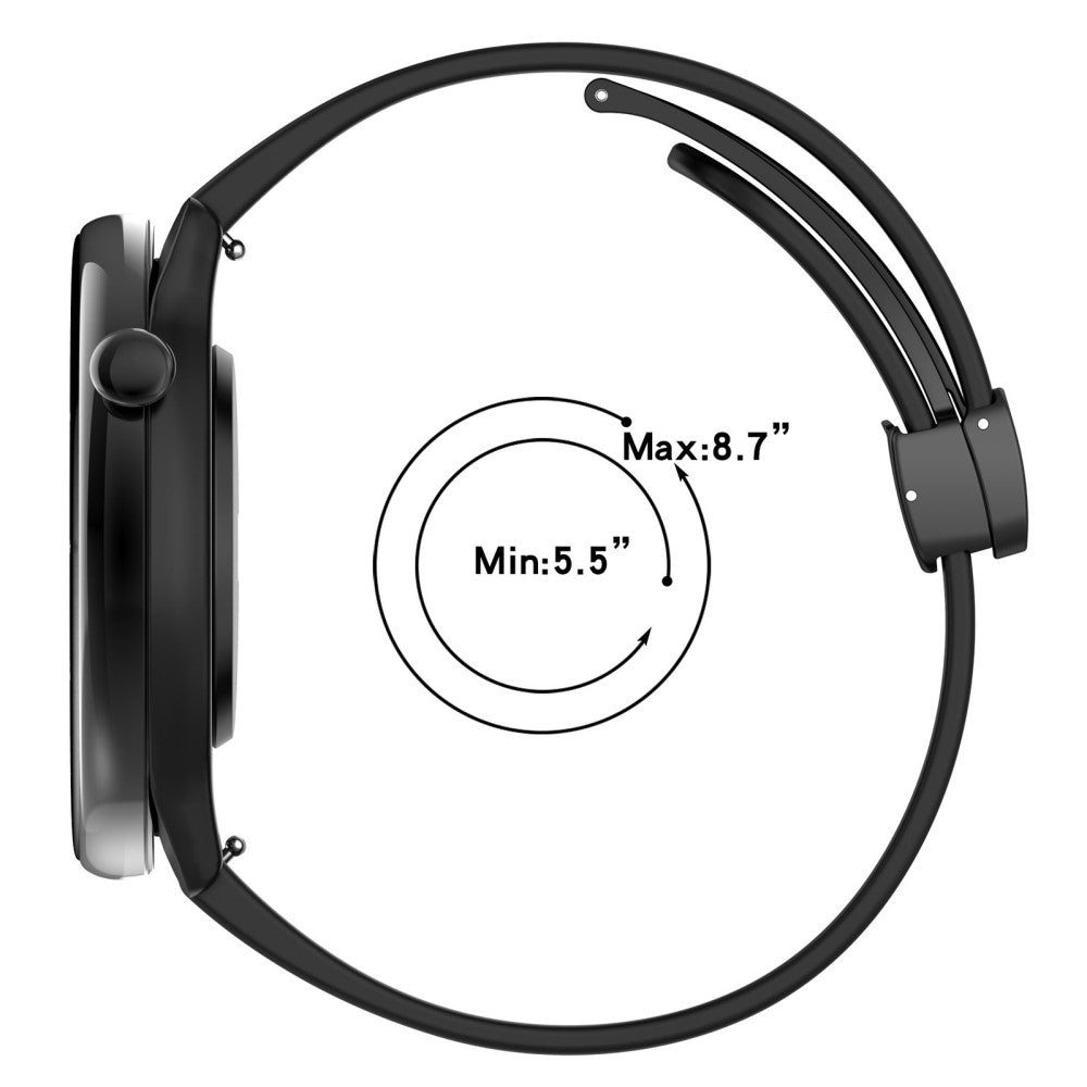 Huami Amazfit GTR Mini / GTS 4 / 3 / 2 / Bip 3 Watch Band Magnetic Folding Buckle 20mm Silicone Strap - Black#serie_1