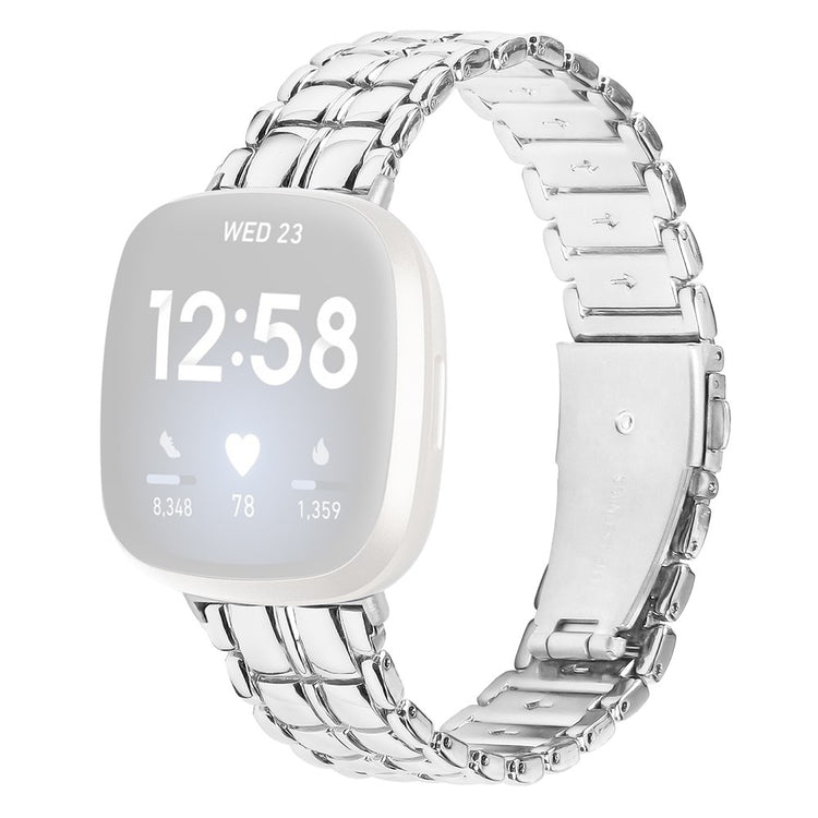 Fint Metal Universal Rem passer til Fitbit Versa 4 / Fitbit Sense 2 - Sølv#serie_4