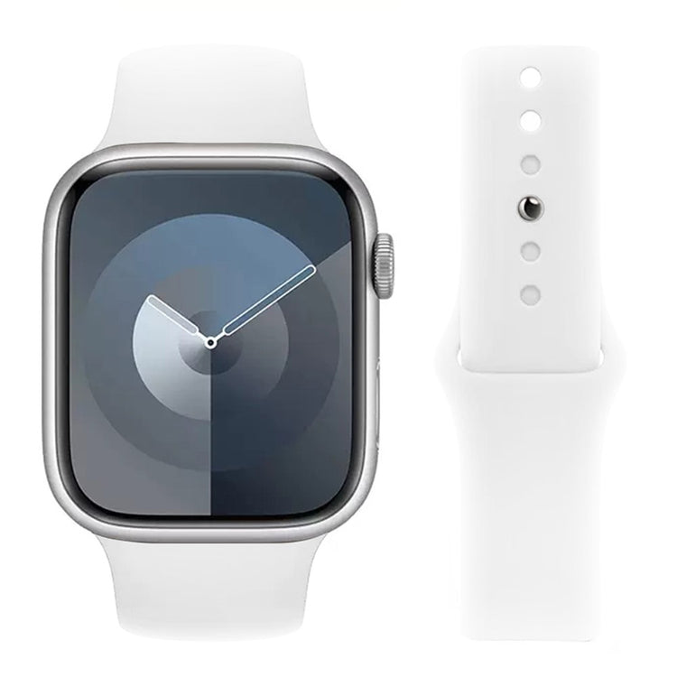 Skøn Silikone Universal Rem passer til Apple Smartwatch - Hvid#serie_2