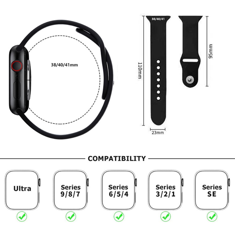Skøn Silikone Universal Rem passer til Apple Smartwatch - Orange#serie_3