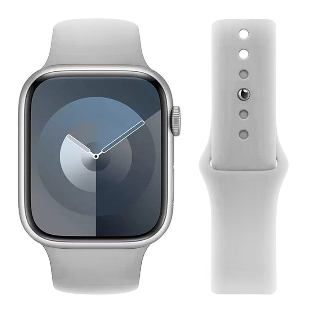 Skøn Silikone Universal Rem passer til Apple Smartwatch - Sølv#serie_7