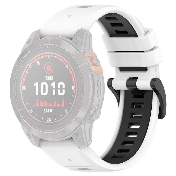 Rigtigt Sejt Silikone Universal Rem passer til Garmin Smartwatch - Hvid#serie_2