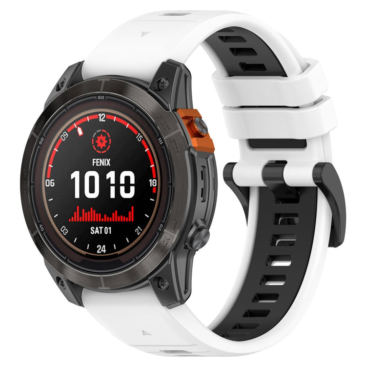 Rigtigt Sejt Silikone Universal Rem passer til Garmin Smartwatch - Hvid#serie_2