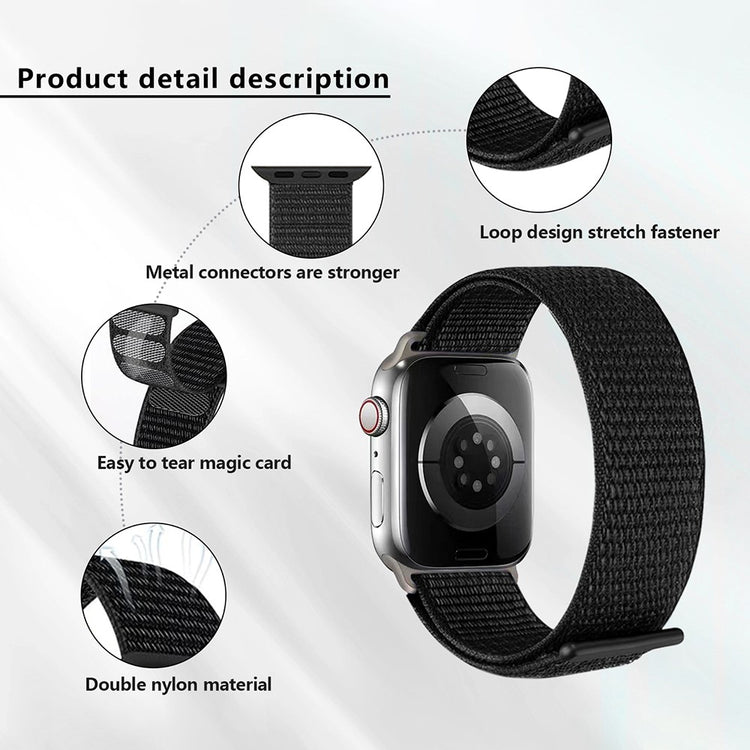 Super Smuk Nylon Universal Rem passer til Apple Smartwatch - Hvid#serie_7