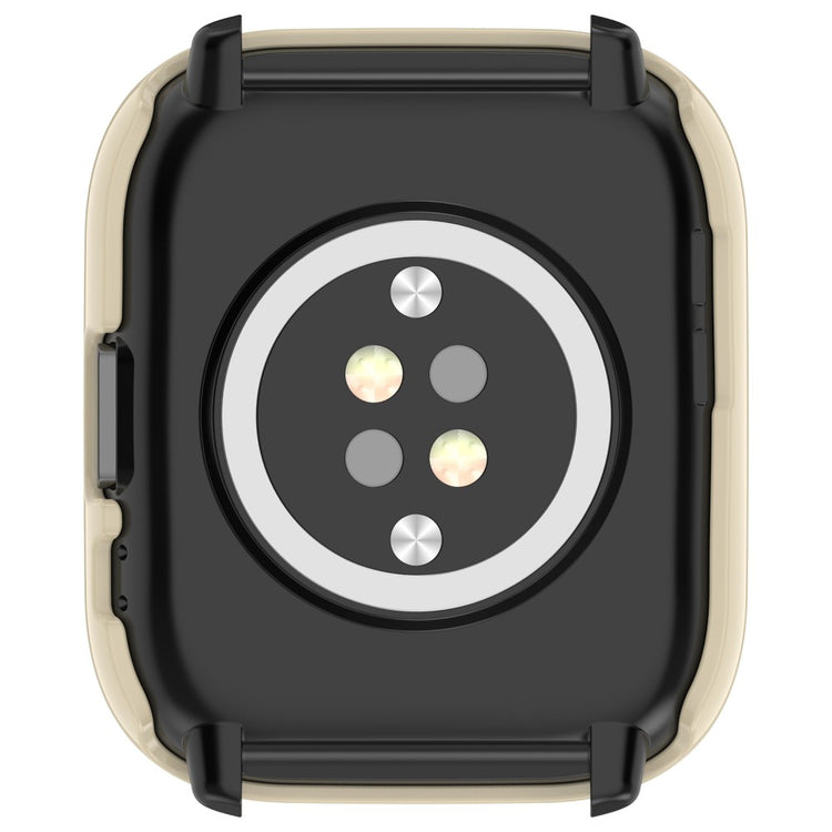 Rigtigt Godt Cover med Skærmbeskytter i Silikone og Glas passer til Amazfit Active - Hvid#serie_4