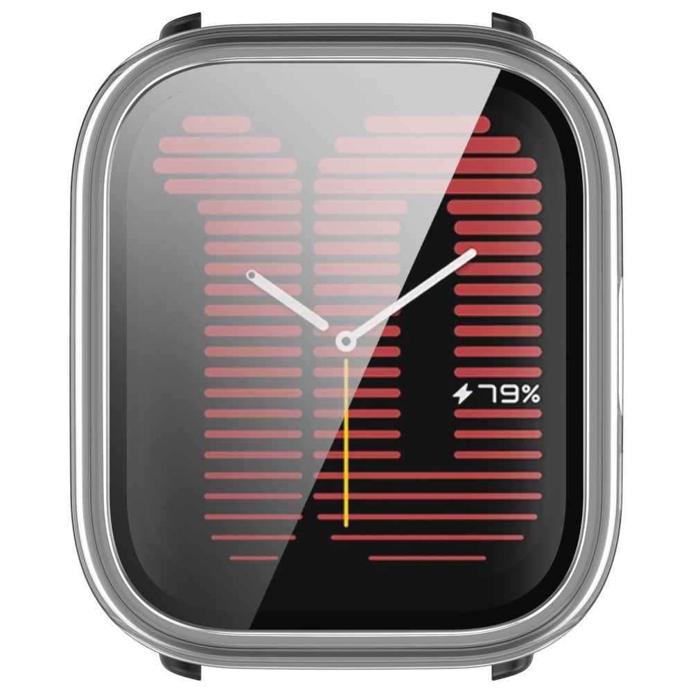 Rigtigt Godt Cover med Skærmbeskytter i Silikone og Glas passer til Amazfit Active - Gennemsigtig#serie_6