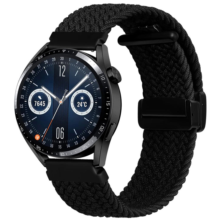 Super Pænt Nylon Universal Rem passer til Smartwatch - Sort#serie_6