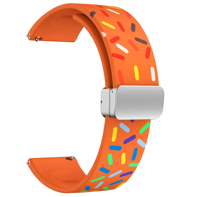 Mega Fed Metal Og Silikone Universal Rem passer til Smartwatch - Orange#serie_3