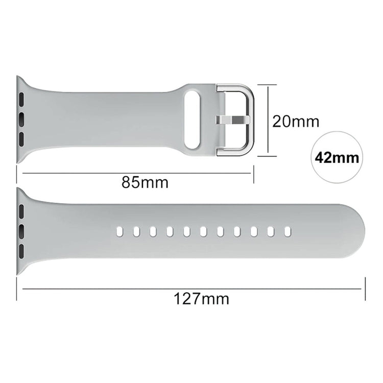 Flot Silikone Universal Rem passer til Apple Smartwatch - Sølv#serie_8