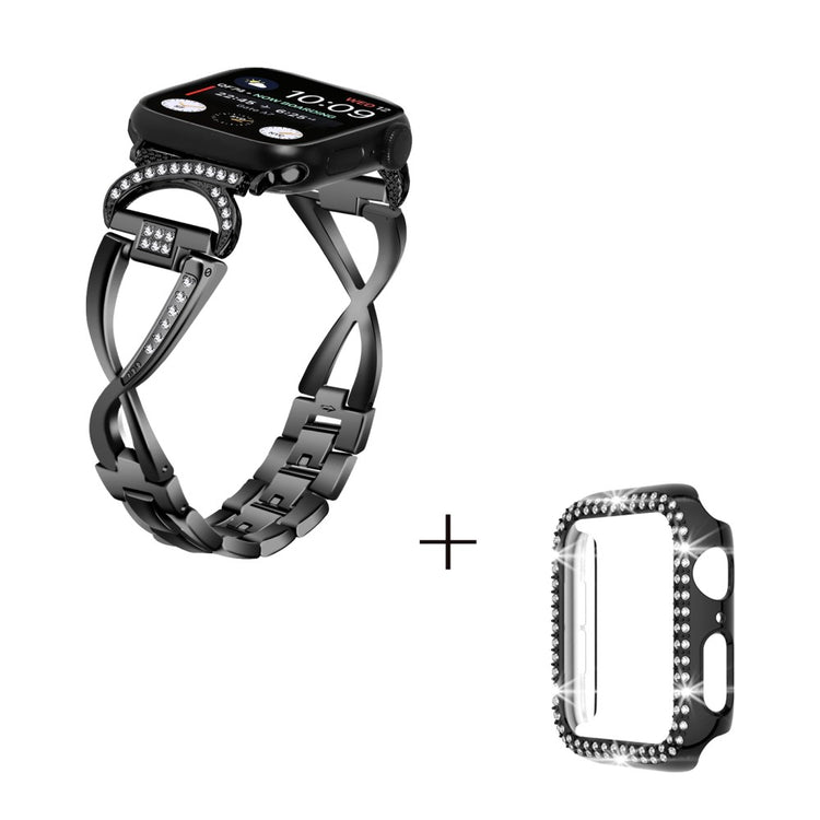 Metal Cover passer til Apple Watch Series 8 (45mm) / Apple Watch Series 7 45mm - Sort#serie_1