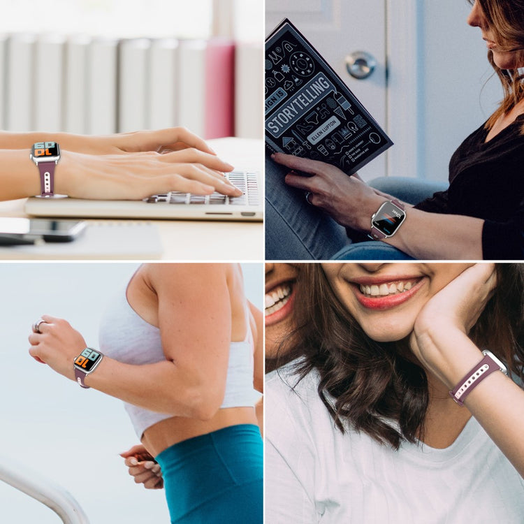 Vildt Fantastisk Silikone Universal Rem passer til Apple Smartwatch - Pink#serie_3