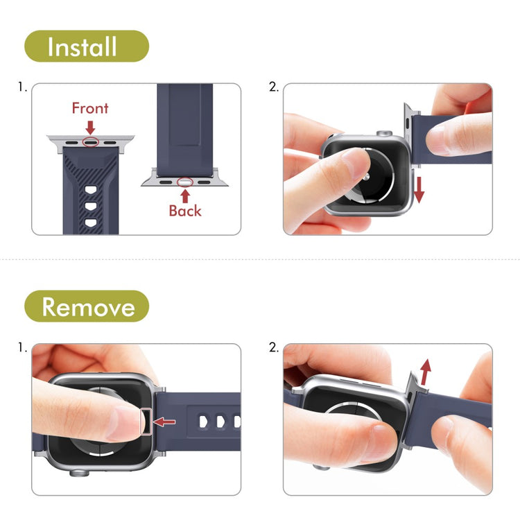 Mega Pænt Silikone Universal Rem passer til Apple Smartwatch - Blå#serie_3