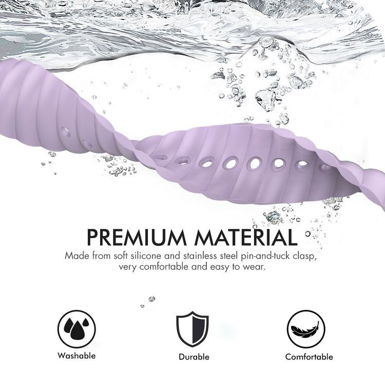 Rigtigt Slidstærk Silikone Universal Rem passer til Apple Smartwatch - Lilla#serie_5