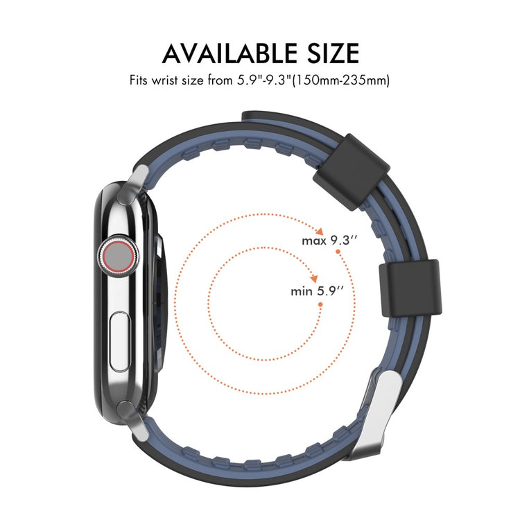 Vildt Godt Silikone Universal Rem passer til Apple Smartwatch - Sort#serie_1
