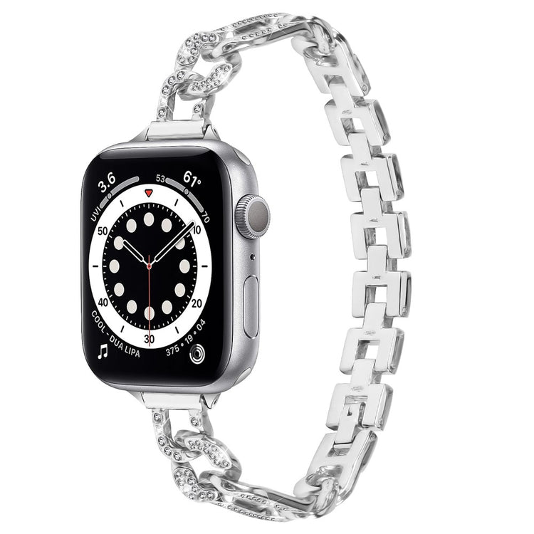 Super Cool Metal Og Rhinsten Universal Rem passer til Apple Smartwatch - Sølv#serie_3