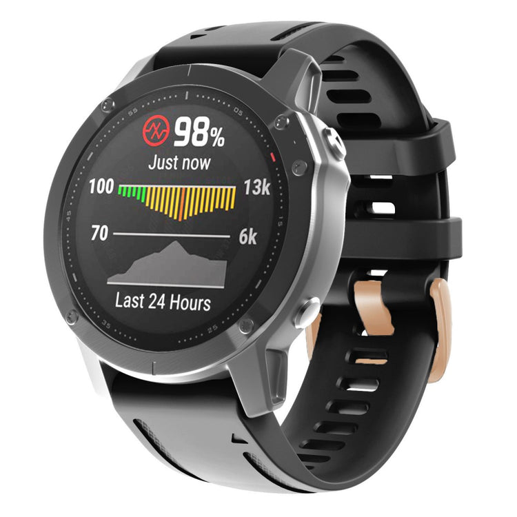 Meget Godt Silikone Universal Rem passer til Garmin Smartwatch - Sort#serie_6