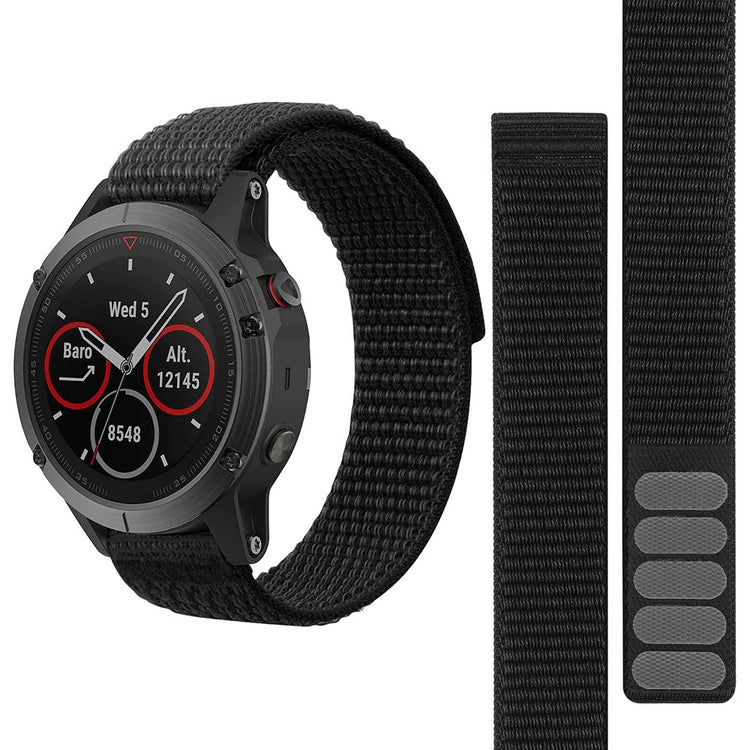 Vildt Sejt Nylon Universal Rem passer til Smartwatch - Sort#serie_5