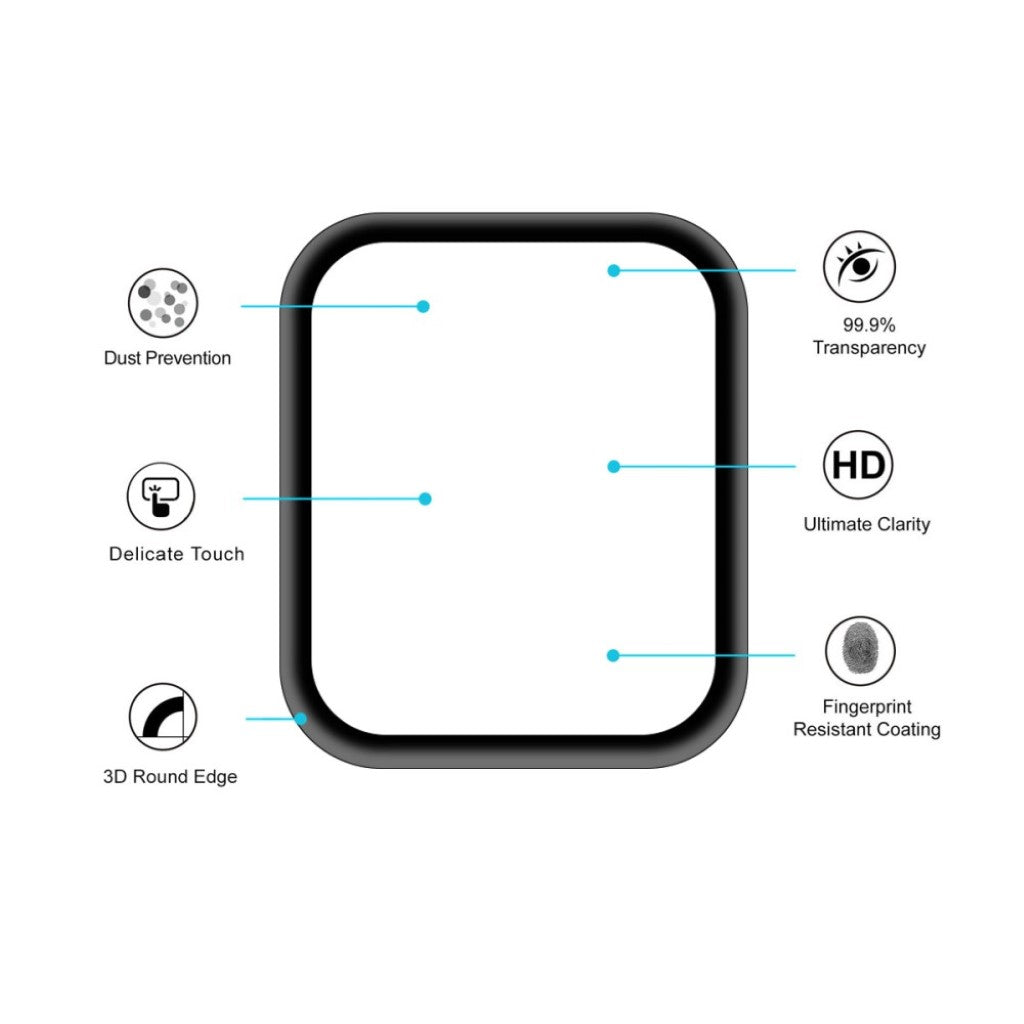 2stk Apple Watch Series 4 44mm / Apple Watch 44mm Hærdet Glas Skærmbeskytter - Gennemsigtig#serie_213