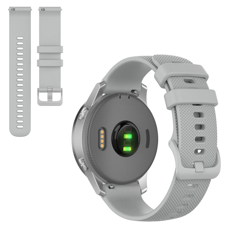 22mm Universal grid texture silicone watch strap - Grey#serie_3