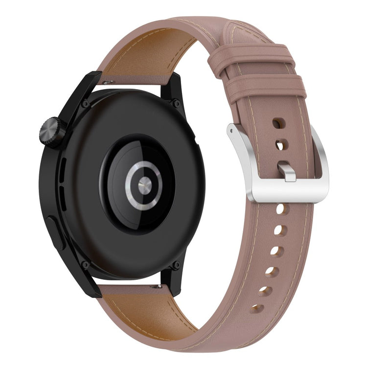 22mm Universal stitching line style cowhide watch strap - Deep Pink#serie_2