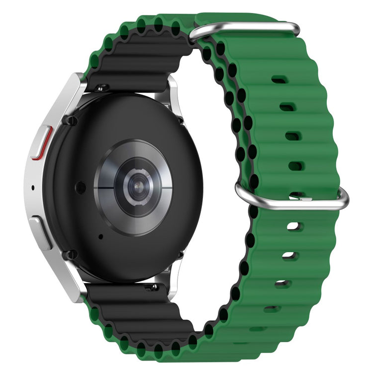 20mm Universal dual color silicone watch strap - Green / Black#serie_8