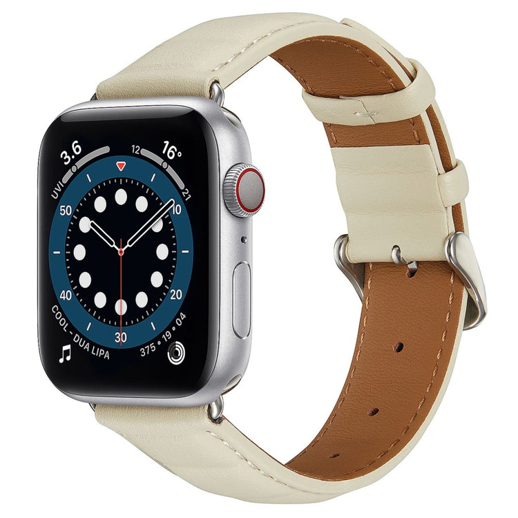 Godt Universal Apple Ægte læder Urrem - Beige#serie_6