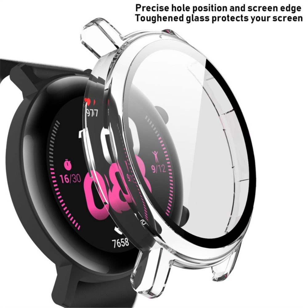 Vildt Godt Huawei Watch GT 2 42mm Cover med Skærmbeskytter i Plastik og Hærdet Glas - Gennemsigtig#serie_025