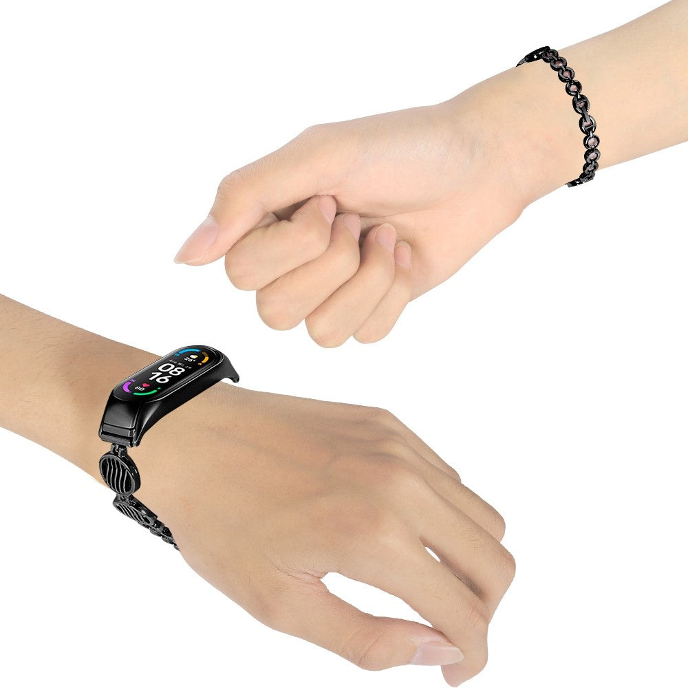 Helt vildt slidstærk Xiaomi Mi Band 7 Metal Urrem - Sort#serie_1