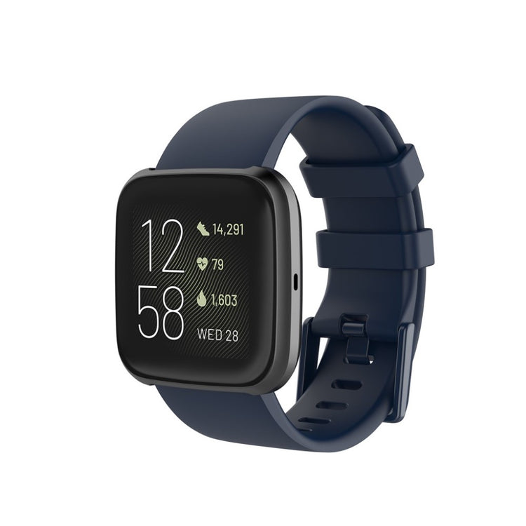 Stilfuld Fitbit Versa 2 / Fitbit Versa Lite Silikone Rem - Størrelse: L - Sort#serie_11