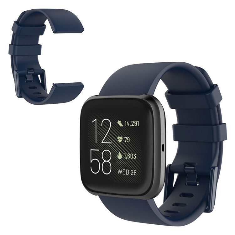 Stilfuld Fitbit Versa 2 / Fitbit Versa Lite Silikone Rem - Størrelse: L - Sort#serie_11