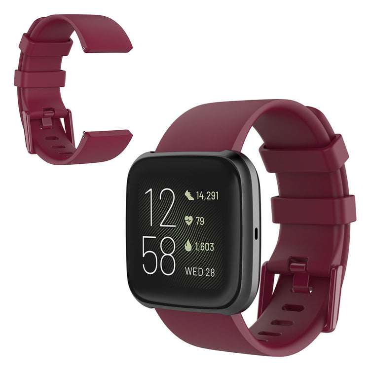 Stilfuld Fitbit Versa 2 / Fitbit Versa Lite Silikone Rem - Størrelse: L - Rød#serie_4