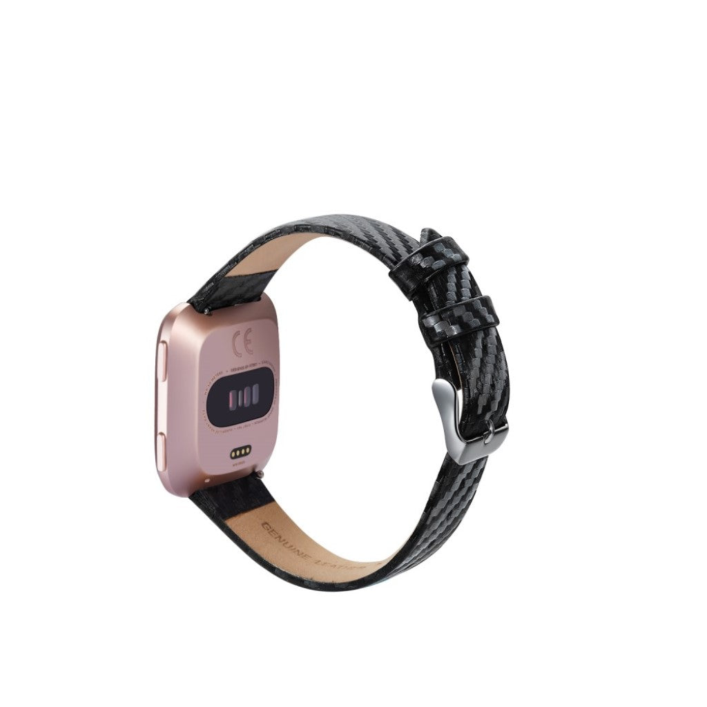 Rigtigt cool Fitbit Versa Lite Ægte læder Rem - Brun#serie_6