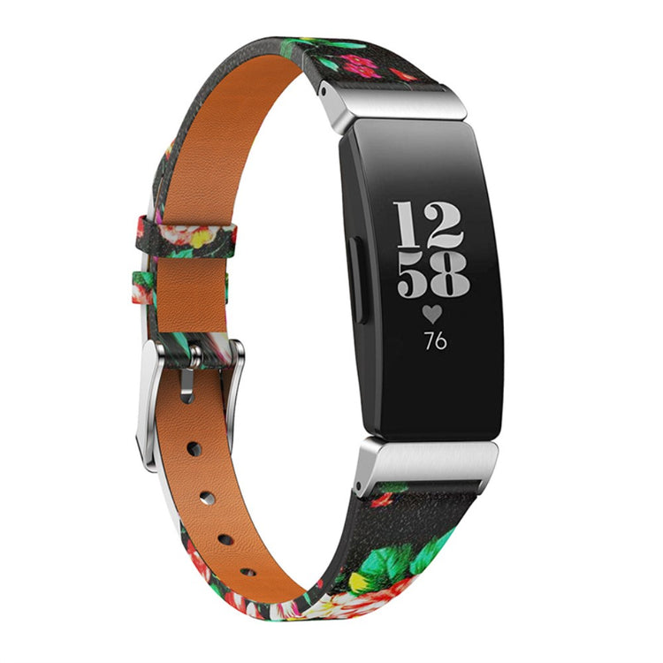 Vildt rart Fitbit Ace 2 / Fitbit Inspire Ægte læder Rem - Sort#serie_4