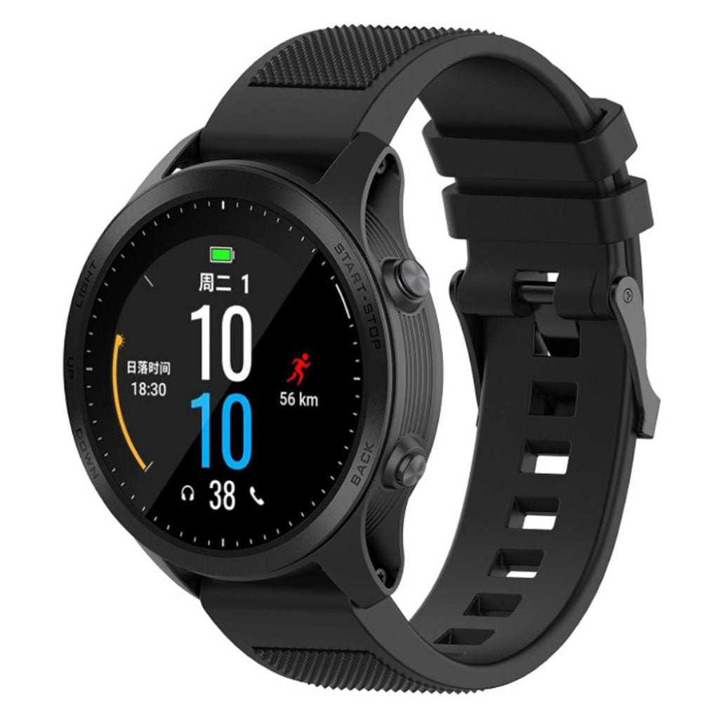 Meget fint Universal Garmin Silikone Rem - Sort#serie_1