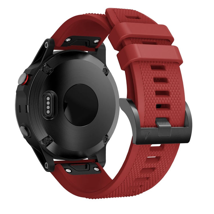 Super sejt Garmin Fenix 5 Silikone Rem - Rød#serie_10