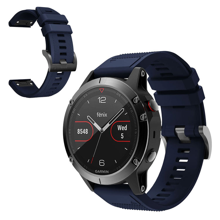 Super sejt Garmin Fenix 5 Silikone Rem - Blå#serie_11